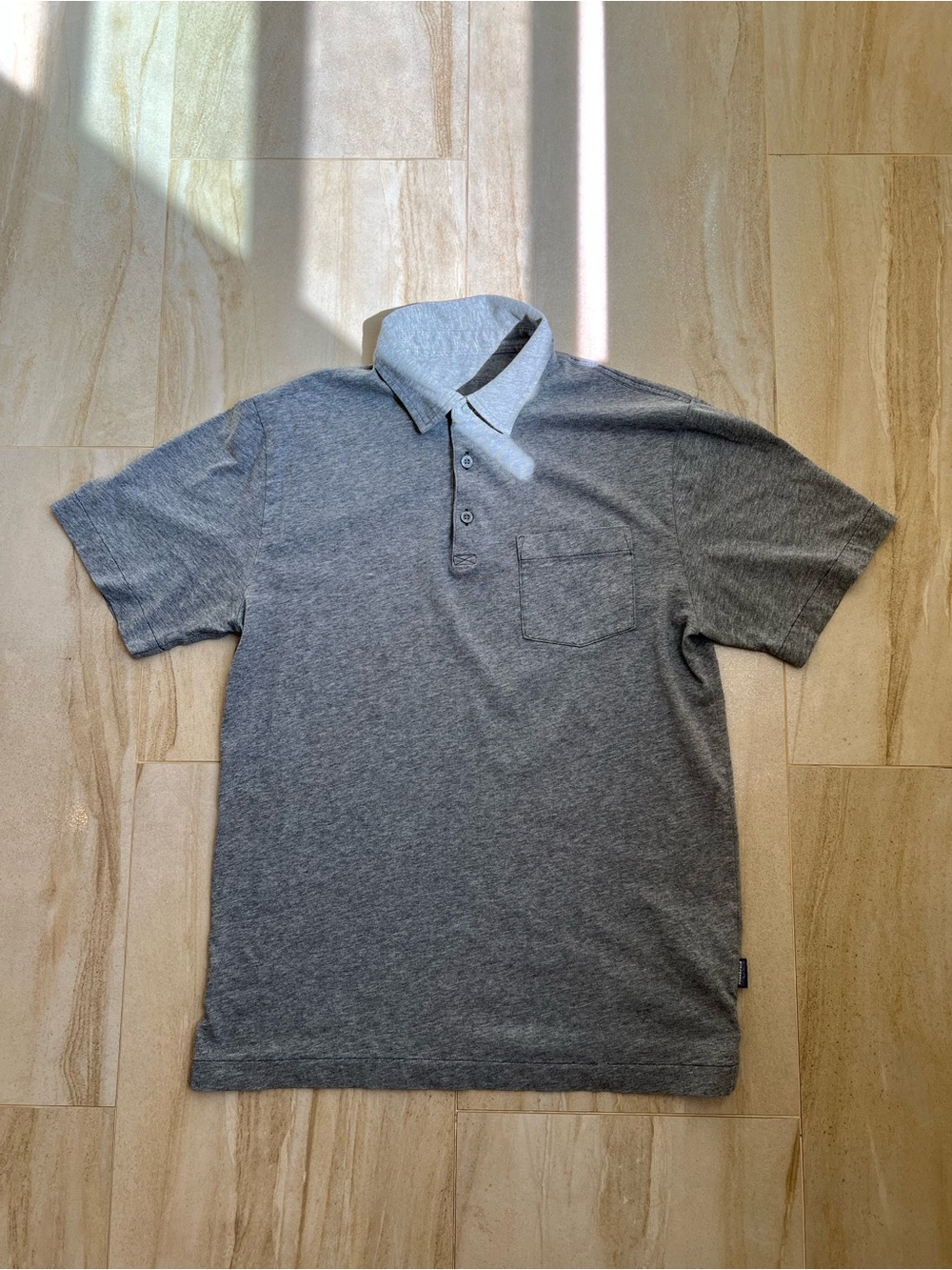 Patagonia Grey Polo Shirt with Pocket